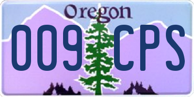 OR license plate 009CPS
