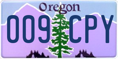 OR license plate 009CPY
