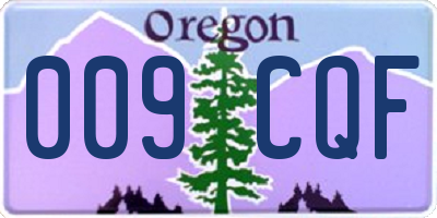 OR license plate 009CQF