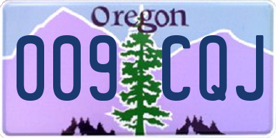 OR license plate 009CQJ