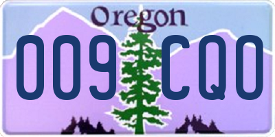OR license plate 009CQO