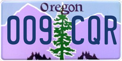 OR license plate 009CQR