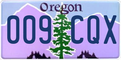 OR license plate 009CQX
