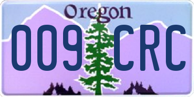 OR license plate 009CRC