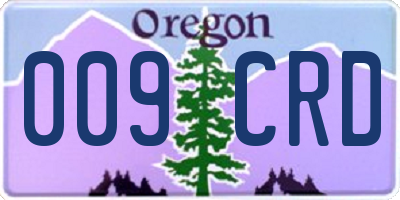 OR license plate 009CRD
