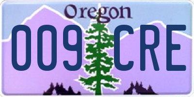 OR license plate 009CRE
