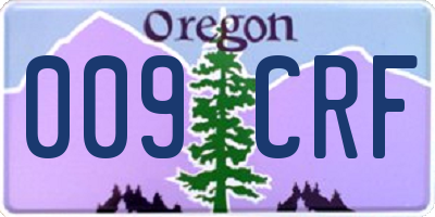 OR license plate 009CRF