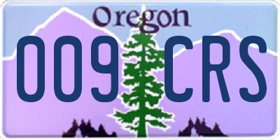 OR license plate 009CRS