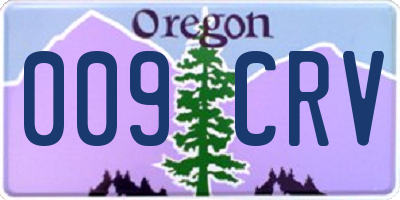 OR license plate 009CRV