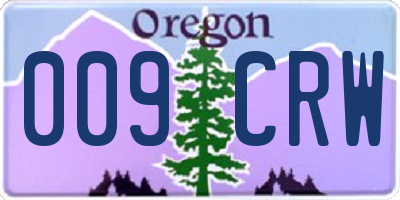 OR license plate 009CRW