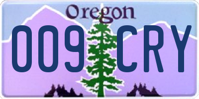 OR license plate 009CRY