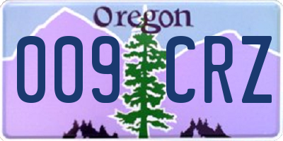 OR license plate 009CRZ