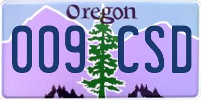 OR license plate 009CSD