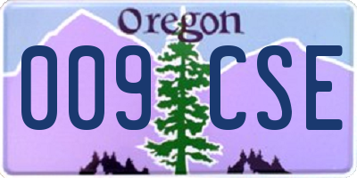 OR license plate 009CSE
