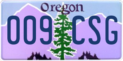 OR license plate 009CSG