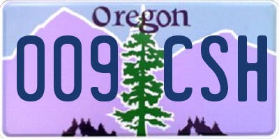 OR license plate 009CSH