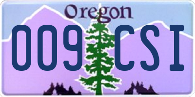 OR license plate 009CSI
