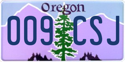 OR license plate 009CSJ