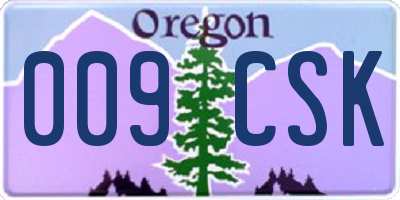 OR license plate 009CSK
