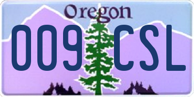 OR license plate 009CSL