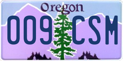 OR license plate 009CSM