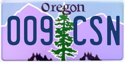 OR license plate 009CSN