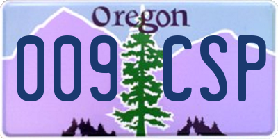 OR license plate 009CSP