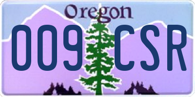 OR license plate 009CSR
