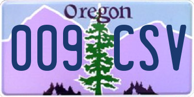 OR license plate 009CSV