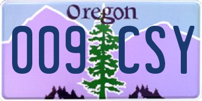 OR license plate 009CSY