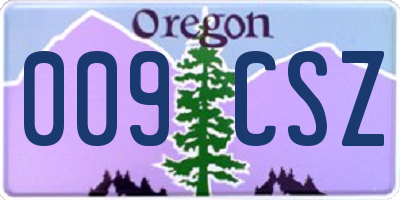 OR license plate 009CSZ