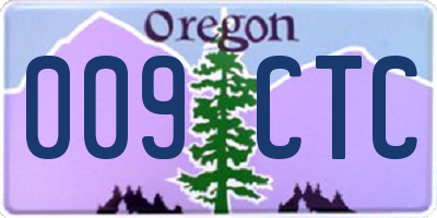OR license plate 009CTC
