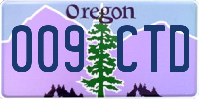 OR license plate 009CTD