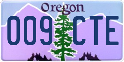 OR license plate 009CTE