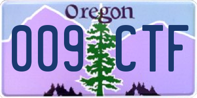 OR license plate 009CTF