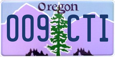 OR license plate 009CTI