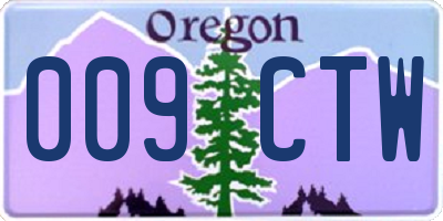 OR license plate 009CTW