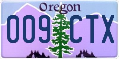 OR license plate 009CTX
