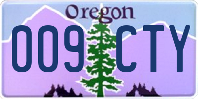 OR license plate 009CTY