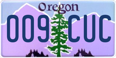 OR license plate 009CUC