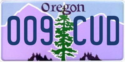 OR license plate 009CUD