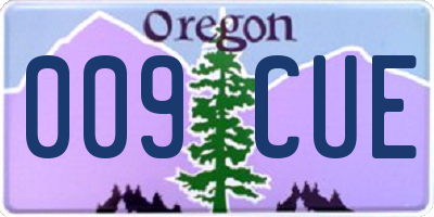 OR license plate 009CUE
