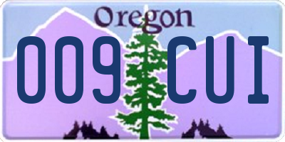 OR license plate 009CUI