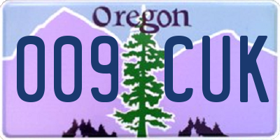 OR license plate 009CUK