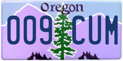 OR license plate 009CUM