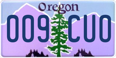 OR license plate 009CUO
