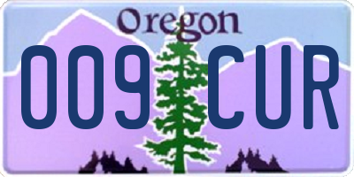 OR license plate 009CUR