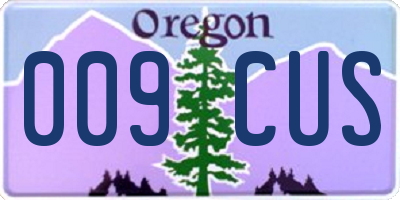 OR license plate 009CUS