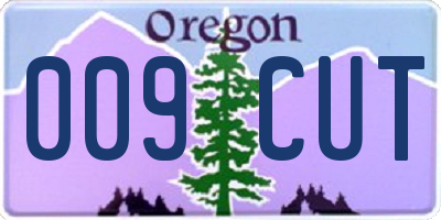 OR license plate 009CUT
