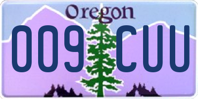 OR license plate 009CUU